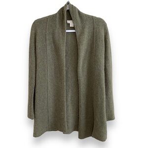 Kenar - 100% 2ply Cashmere Sage Green Open Cardigan - Size XS